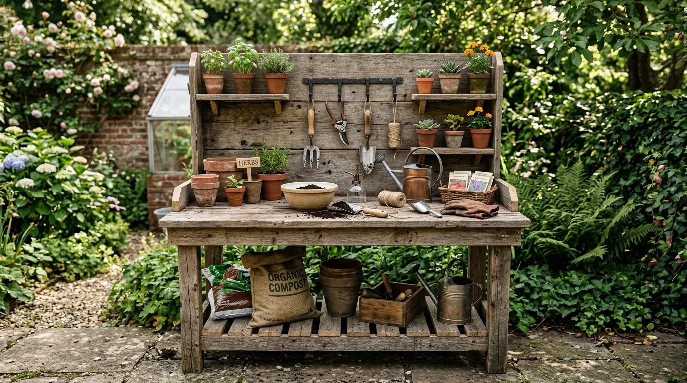 DIY Reclaimed Wood Potting Bench